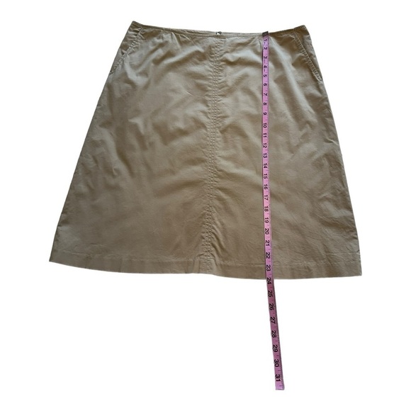 Banana Republic Flat Front A-Line Skirt Midi High Rise Slash Pockets Size 14 - Picture 7 of 9